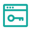 icon of computer screen with key on screen
